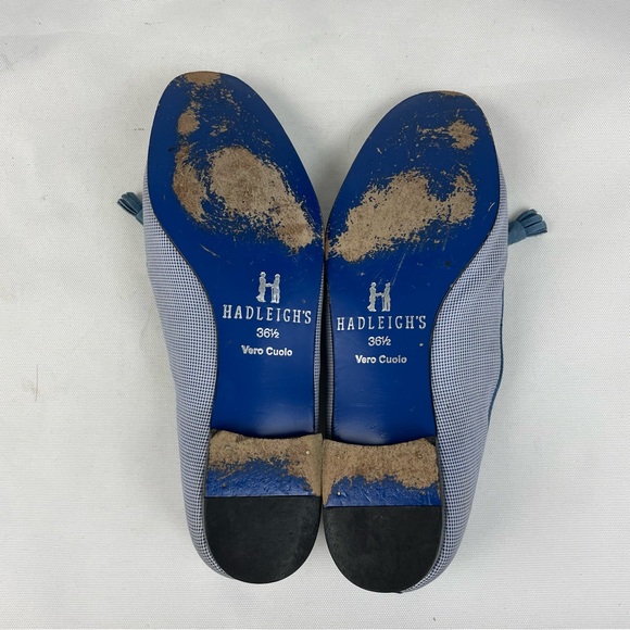 Hadleigh's Blue White Tassel Detail Loafers * STAINED * 36.5 US 6.5 - Picture 7 of 7